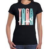 Yoga hobby t-shirt zwart voor dames