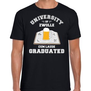 Carnaval t-shirt zwart university of Zwolle voor heren - Zwolle geslaagd / afstudeer cadeau verkleed shirt