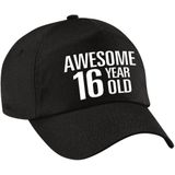 Awesome 16 year old verjaardag pet / cap zwart voor dames en heren - baseball cap - verjaardags cadeau - petten / caps