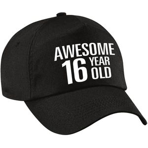 Awesome 16 year old verjaardag pet / cap zwart voor dames en heren - baseball cap - verjaardags cadeau - petten / caps