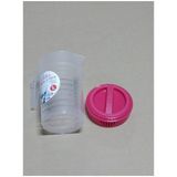 Waterkan/sapkan transparant/fuchsia roze met deksel 1 liter kunststof - Smalle schenkkan die in de koelkastdeur past