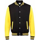 Zwart met geel college jacket voor heren