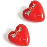 Set van 3x stuks knipperende hartjes broche rood 4 cm met lampje/lichtje - Valentijn/Huwelijk toppers