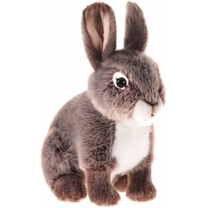Pluche konijn / haas knuffel zittend 21 cm - pluche knuffel hazen / konijnen