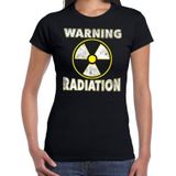 Halloween warning radiation verkleed t-shirt zwart voor dames - horror shirt / kleding / kostuum