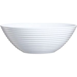 Salade schaal/slakom van wit glas 27 cm - Schalen en kommen - Keuken accessoires