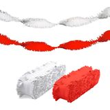 Folat versiering slingers combi set rood/wit 24 meter crepe papier