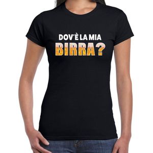 Dove la mia birra bier/drank fun t-shirt zwart voor dames - bier drink shirt kleding