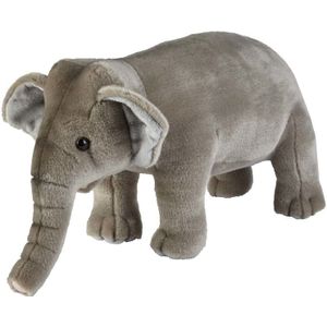 Pluche grijze olifant knuffel 28 cm - Olifanten wilde dieren knuffels - Speelgoed voor kinderen
