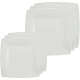 Santex Feest/verjaardag bordjes set - 40x stuks - wit - 18 cm en 23 cm