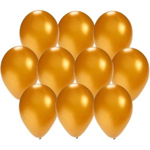 Bellatio Decorations ballonnen - 50 stuks - goud - 27 cm - helium of lucht - verjaardag / versiering