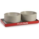 Plasticforte Kommetjes/schaaltjes - 16x stuks - dessert/ontbijt/soep - kunststof - Taupe