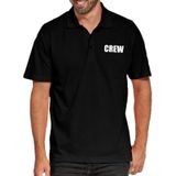 Crew poloshirt zwart voor heren - teamshirt polo t-shirt