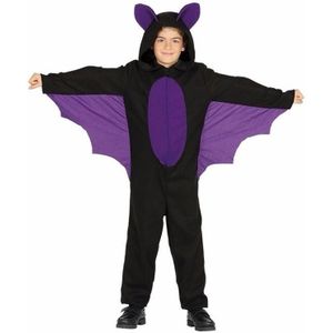 Zwart met paars vleermuis kostuum voor jongens - verkleedpak