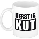 Cadeau kerstmok kerst is kut - 300 ml - keramiek - koffiemok / theebeker - Kerstmis - kersthater / kutkerst