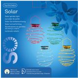 Lumineo Hanglamp - 2x - solar verlichting - lichtblauw - D16 cm - metaal - tuinverlichting