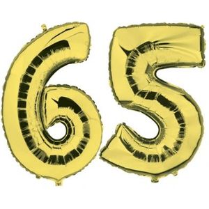 65 jaar folie ballonnen goud