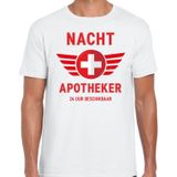 Nacht apotheker drugs verkleed t-shirt wit voor heren - apotheker carnaval / feest shirt kleding / kostuum