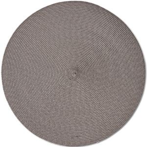 4x Ronde placemats mokka bruin geweven 38 cm - Tafeldecoratie - Borden onderleggers van kunststof
