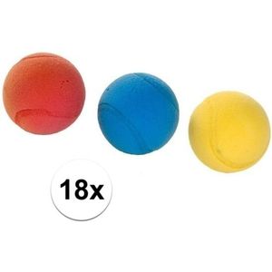 18x Foam/soft ballen gekleurd 7 cm