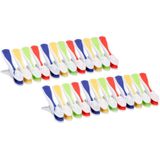 Gekleurde wasknijpers - 132x stuks - plastic knijpers / wasspelden - Handige camping wasknijpers
