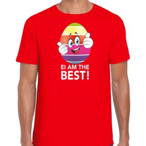 Vrolijk Paasei ei am the best t-shirt / shirt - rood - heren - Paas kleding / outfit