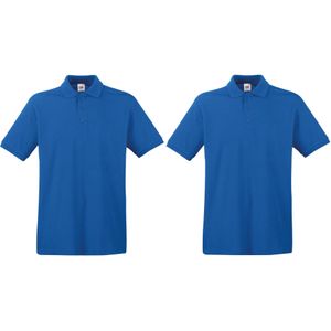 2-Pack maat 3XL grote maat blauw polo shirt premium van katoen voor heren 3XL - Polo t-shirts voor heren