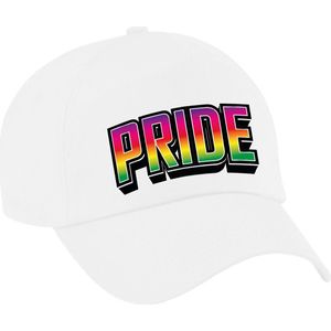 Bellatio Decorations Gay Pride pet voor volwassenen - wit - pride - regenboog - LHBTI