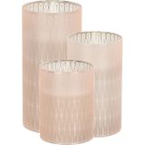 Luxe LED kaarsen in glas - set 3x st - 10, 12,5 en 15 cm - warm wit