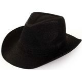 Cowboy/Western verkleed hoed zwart glitter voor volwassenen