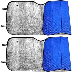 Concorde Auto zonnescherm - 2x - blauw - aluminium - L70 x B150 cm