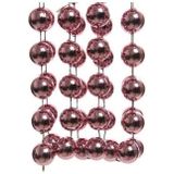 3x stuks oud roze XXL kralenslingers kerstslingers 270 cm - Guirlande kralenslingers - Oud roze kerstboom versieringen
