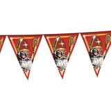 Sinterklaas versiering - 2x rode vlaggenlijnen van 5 meter en 18x ballonnen