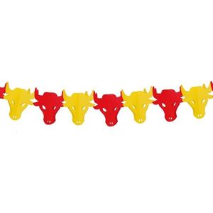 Stieren thema slinger kleuren van Spanje 3 meter - Spaanse thema feestartikelen/versieringen