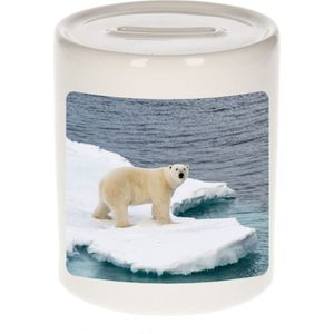 Dieren ijsbeer foto spaarpot 9 cm jongens en meisjes - Cadeau spaarpotten ijsberen liefhebber