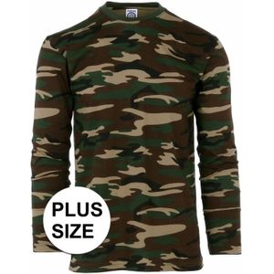 Grote maat camouflage shirt voor heren lange mouw