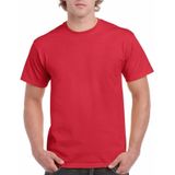 Set van 3x stuks rode katoenen t-shirts voor heren 100% katoen - zware 200 grams kwaliteit - Basic shirts, maat: M (38/50)