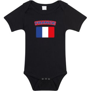 France baby rompertje met vlag zwart jongens en meisjes - Kraamcadeau - Babykleding - Frankrijk landen romper