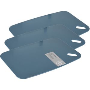 6x Stuks snijplanken blauw 30 en 35 cm kunststof - Snijplankjes in 2 formaten