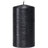 3x Zwarte cilinderkaarsen/stompkaarsen 7 x 13 cm 25 branduren - Geurloze zwartkleurige kaarsen - Woondecoraties