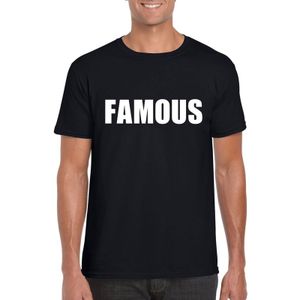 Famous tekst t-shirt zwart heren