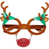 2x Stuks rendier bril/feestbril accessoires - Kerst verkleedaccessoires - kerstbrillen