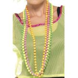 Smiffys - Hippie Flower Power thema dames verkleed multicolor 4x stuks kralen kettingen