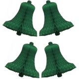 8x Decoratie kerst versiering kerstklok groen 50 cm - Groene kerstklokken kerstversiering / kerstdecoratie