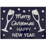 1x stuks velletjes kerst glitter raamstickers Merry Christmas 40 cm - Raamversiering/raamdecoratie stickers kerstversiering