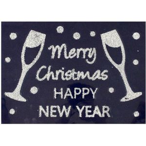 1x stuks velletjes kerst glitter raamstickers Merry Christmas 40 cm - Raamversiering/raamdecoratie stickers kerstversiering