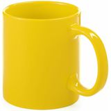 Bellatio Design Koffie mokken/drinkbekers Auxerre - 9x - keramiek - geel/rood/zwart - 370 ml
