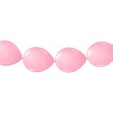 3x stuks feestversiering - Ballonnen slinger lichtroze 3 meter - roze versiering/feestartikelen