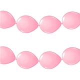 3x stuks feestversiering - Ballonnen slinger lichtroze 3 meter - roze versiering/feestartikelen