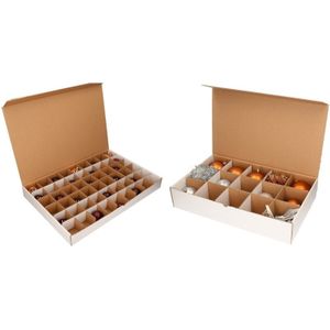 Kerstballen Opbergbox - Vakjesdoos voor 15 Kerstballen van 10 cm en 54 Kerstballen van 6 cm